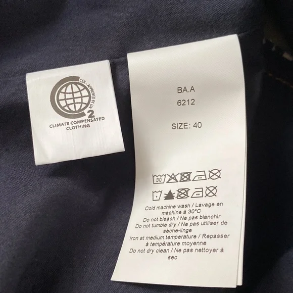 ❌SOLD❌NWOT Ganni Mixed Stripe Dark Indigo Denim Buster Top & Shorts Set💙🤍💙 - Picture 8 of 16